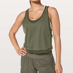 Lean in Tank Sage/ Dark Olive